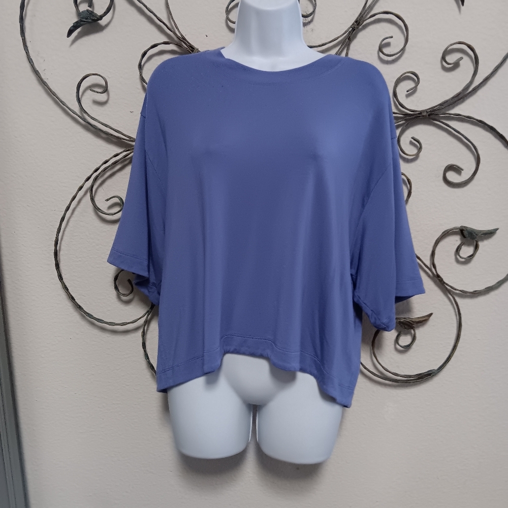 Athleta hard-to-find light purple sweatshirt-type Tencel stretch top, M